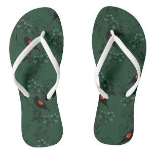 Red-Winged Blackbird Pattern Thongs