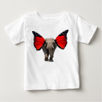 Red Winged Elephant Baby T-Shirt