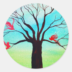 Red wings classic round sticker