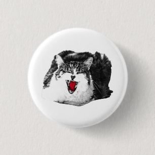 Red Wink, Grayscale Pin