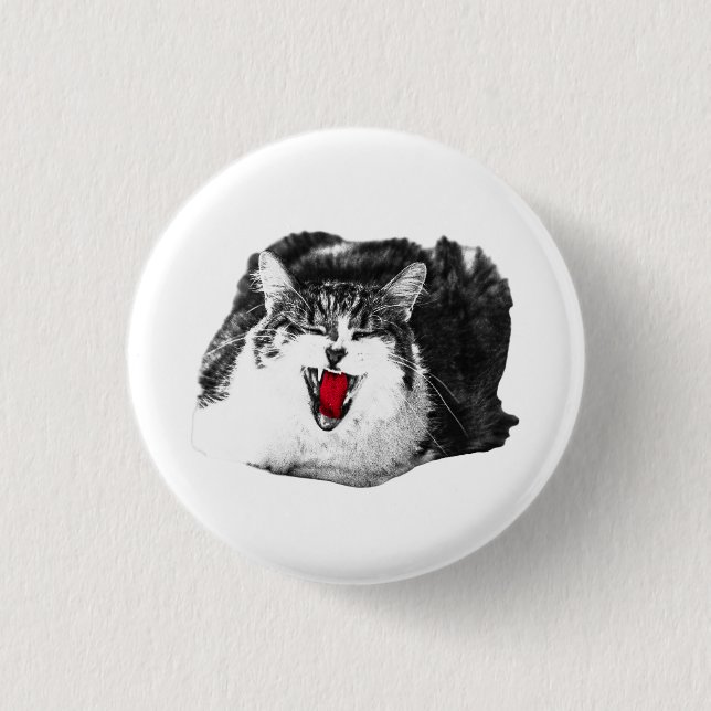 Red Wink, Grayscale Pin (Front)