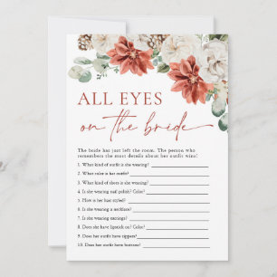 Red Winter All Eyes on the Bride Bridal Game Invitation