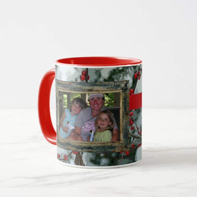 Red Winter Berries Christmas Holiday Coffee Mug (Front Left)