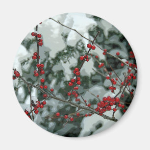 Red Winter Berries Christmas Holiday Magnet