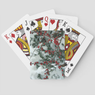 Red Winter Berries Christmas Holiday Playing Cards
