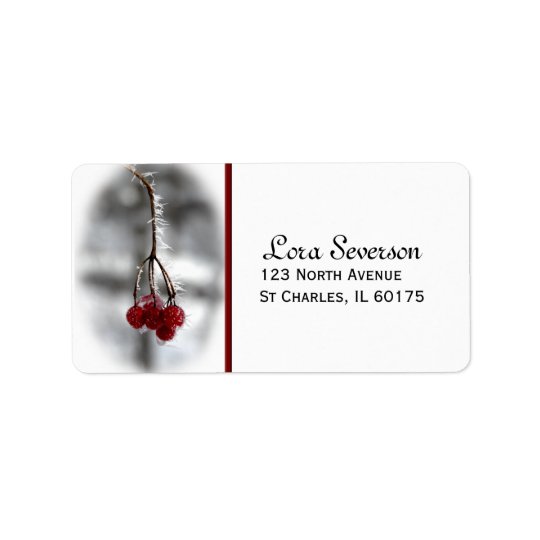 Red Winter Berries Return Address Address Label