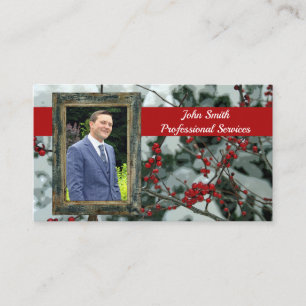 Red Winter Berries Seasonal Contact Card