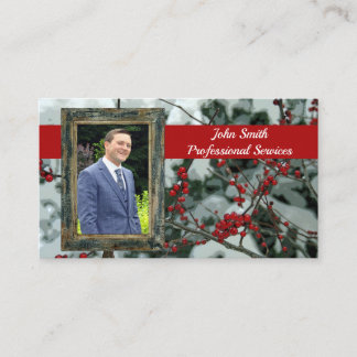 Red Winter Berries Seasonal Contact Card