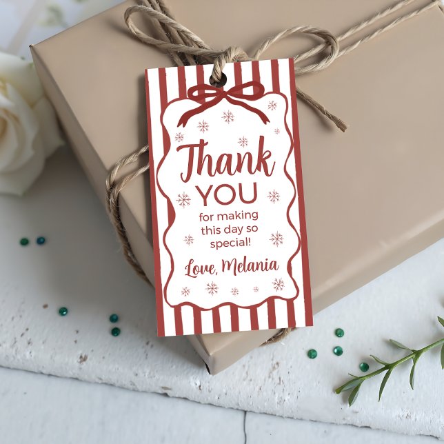 Red Winter Birthday Favor Gift Tag (Creator Uploaded)