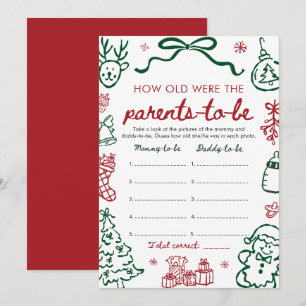 Red Winter Christmas How Old Were They the Parents Invitation