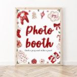 Red Winter Christmas Photo Booth Baby Shower Sign<br><div class="desc">Red Winter Christmas Photo Booth Baby Shower Sign</div>