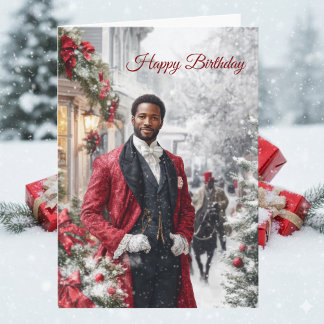 Red Winter Holiday Hallmark Movie Happy Birthday Card