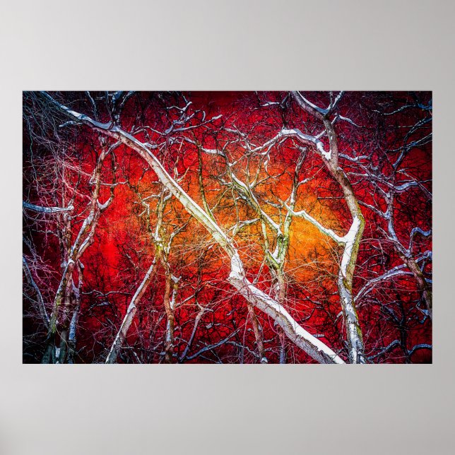 Red winter night poster (Front)