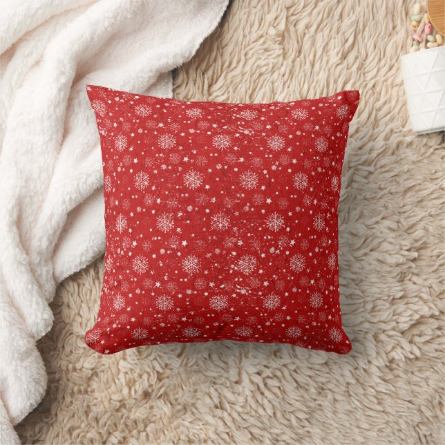 Red Winter Throw Pillow (Blanket)