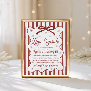 Red Winter Time Capsule Sign