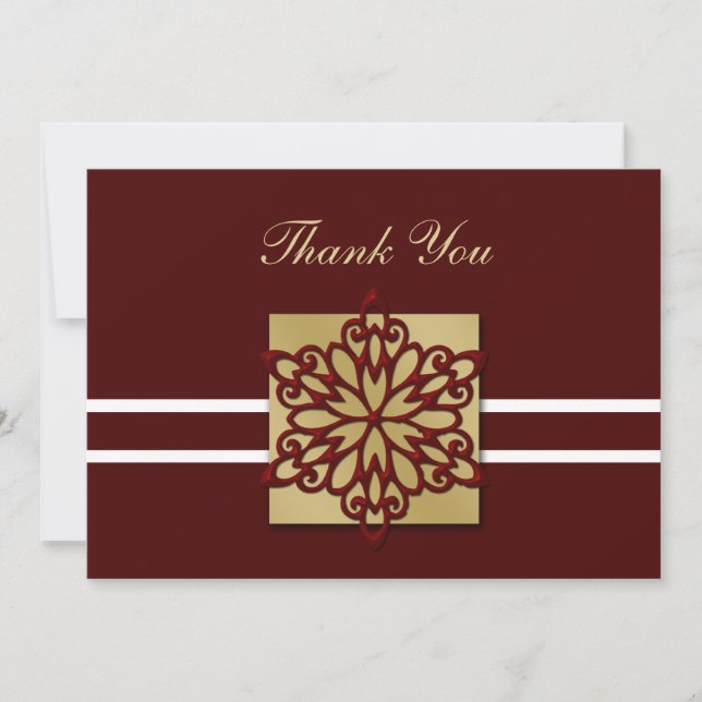 red winter wedding Thank You Invitation (Front)