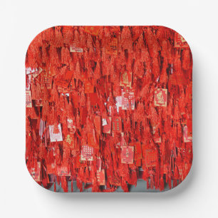 Red Wishes Paper Plate