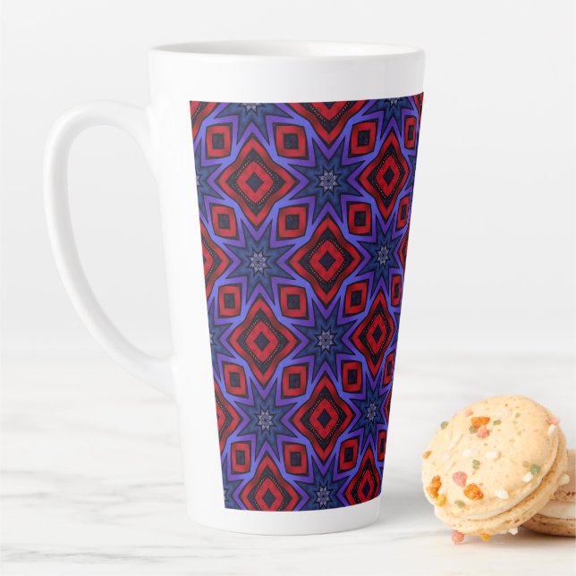 Red With Blue Stars Latte Mug (In Situ)