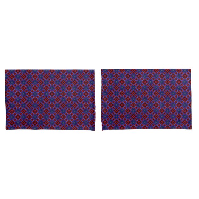 Red With Blue Stars Pillowcase (Front-Set)