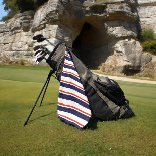 Red With Blue Stripes Golf Towel