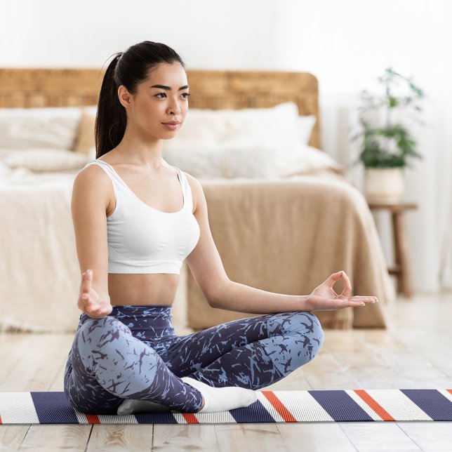 Red With Blue Stripes Yoga Mat (Creator Uploaded)