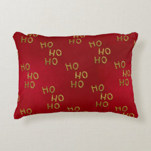 RED WITH GOLD CHRISTMAS SAYING DECORATIVE CUSHION