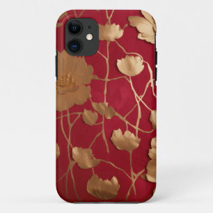 Red with gold lotus  iPhone 11 case