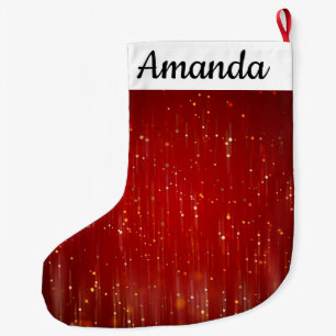 Red with Gold Sparkles Large Christmas Stocking