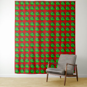 Red with Green Dots Tapestry