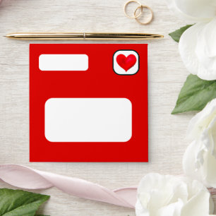 Red with Roses Inside Sqaure Envelope
