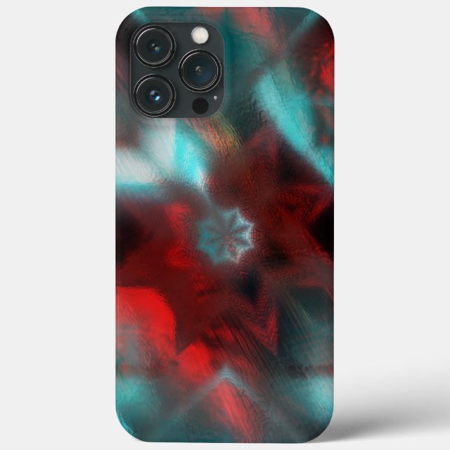 Red with scratches woody under cyan glass style th Case-Mate iPhone case (Back)