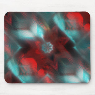Red with scratches woody under cyan glass style th mouse pad