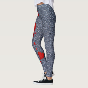 Red with silver leggings