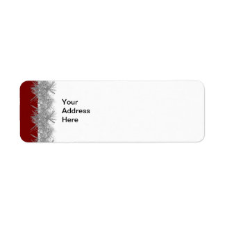 Red with Silver Tinsel Label Return Address Label