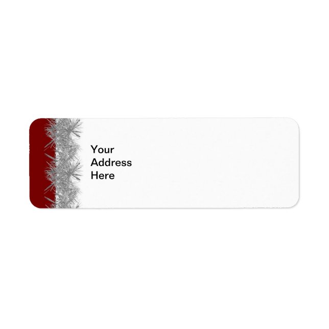 Red with Silver Tinsel Label Return Address Label (Front)