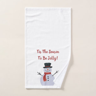 Red With White  Hand Towel