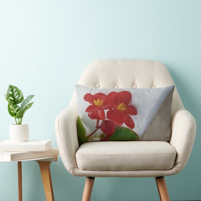 Red With Yellow Lumbar Cushion (Chair)