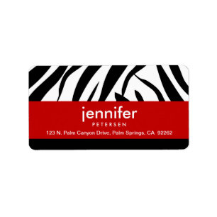 Red with Zebra Print, Address Labels