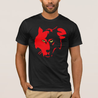 Red Wolf on Black  Tee
