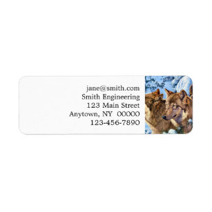 Red wolves painting return address label