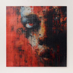 Red Woman Abstract Art Jigsaw Puzzle