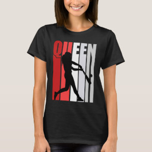 Red Womens Baseball Queen Birthday Strong Keep Tra T-Shirt