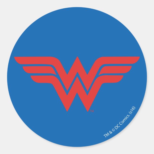 Red Wonder Woman Logo Classic Round Sticker (Front)