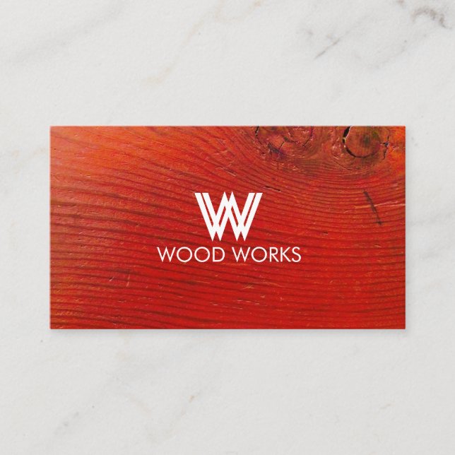 Red Wood Business Card (Front)