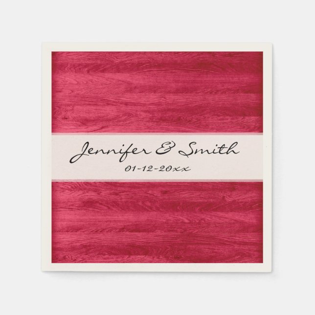 Red Wood Grain Texture Napkin (Front)
