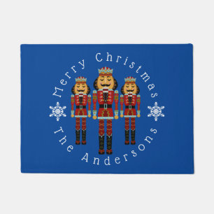 Red Wooden Nutcrackers Personalise  Doormat