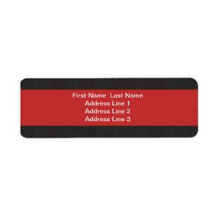 Red & Woodgrain Professional Return Address Labels