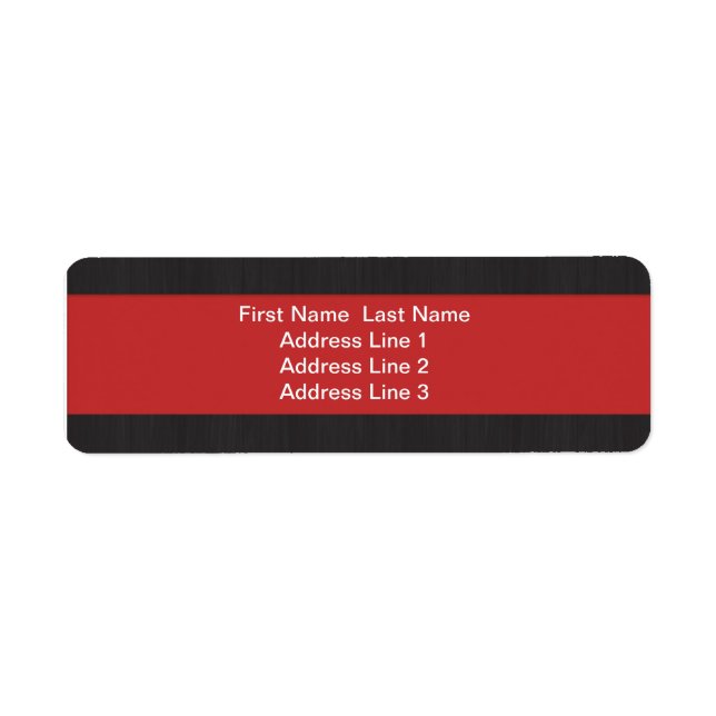 Red & Woodgrain Professional Return Address Labels (Front)