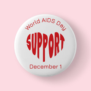 Red World AIDS Day Button