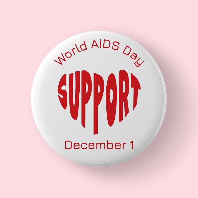 Red World AIDS Day Button (World AIDS Day)